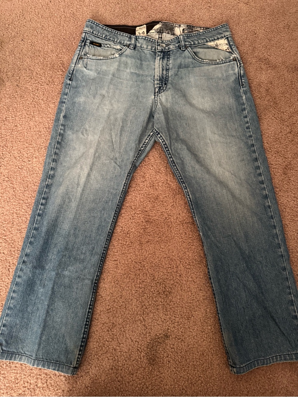 Volcom Men’s light Blue Men's y2k Straight-Leg Jeans